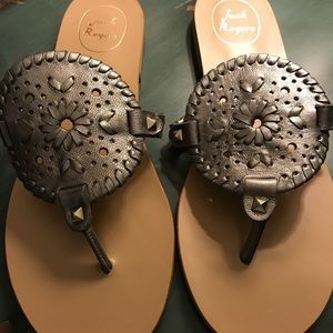 Never worn Jack Rogers Georgica Sandal in Pewter
